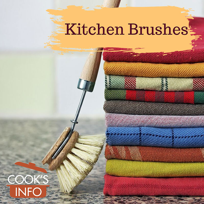 Washing-up brush with tea towels