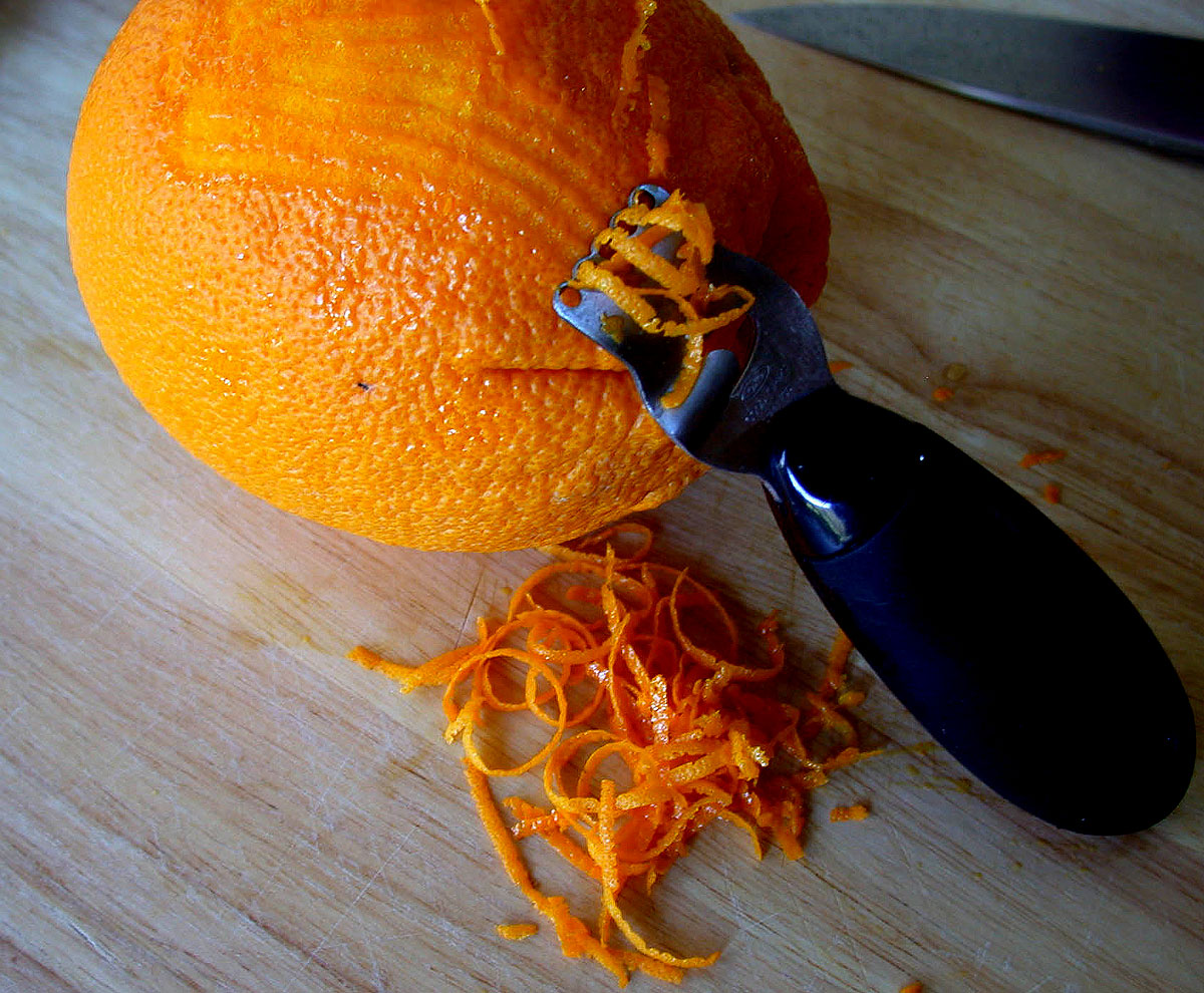 Zesting an orange
