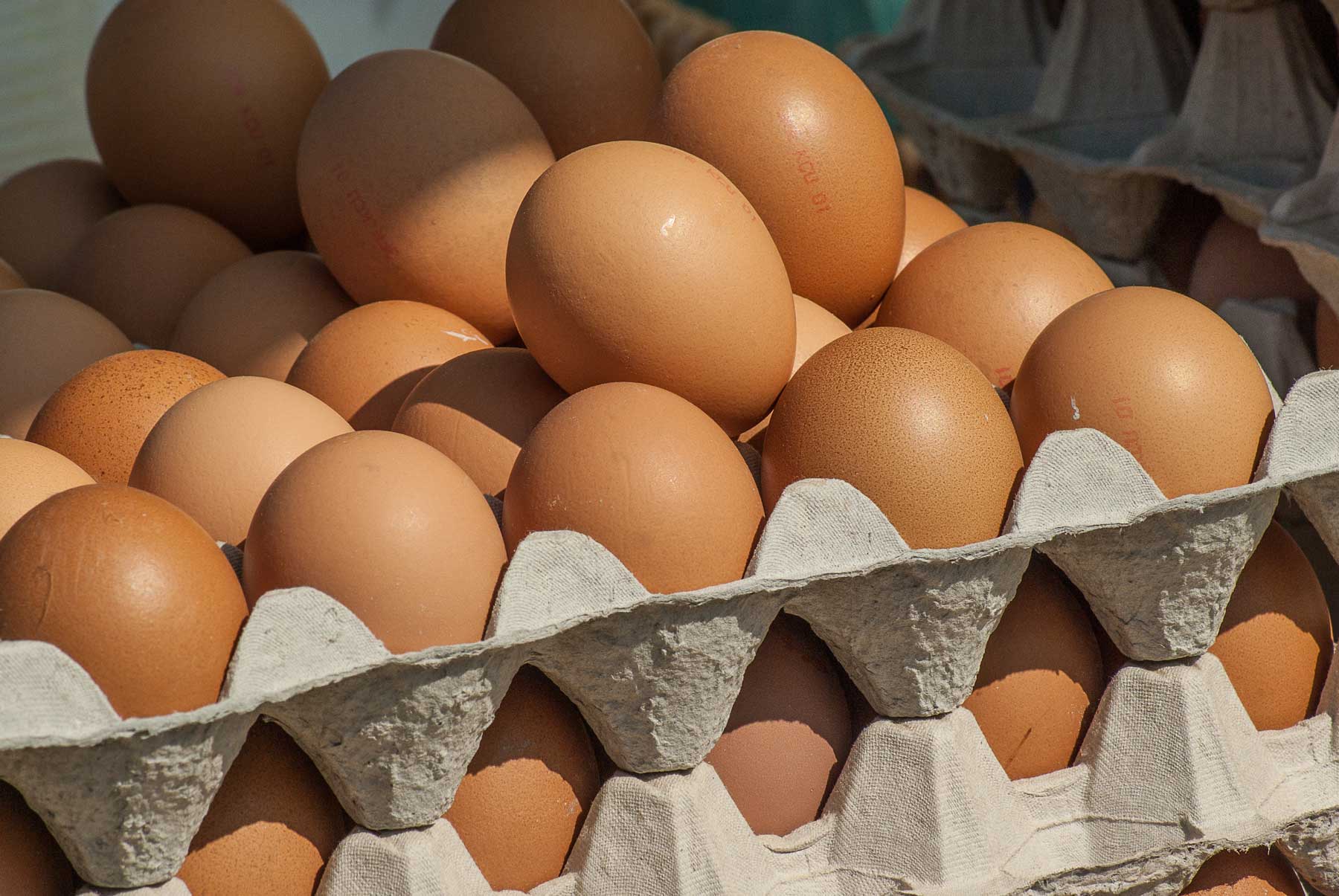 Brown eggs in carton