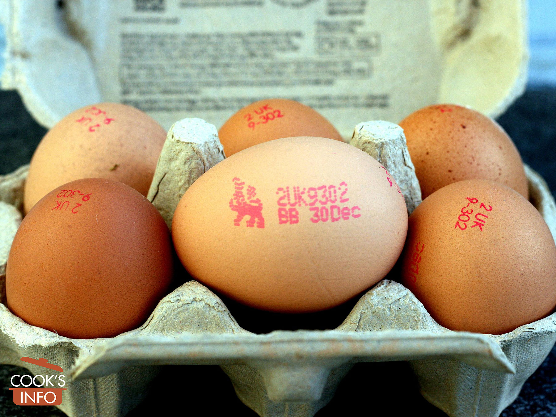English egg with date and Red Lion stamp on it