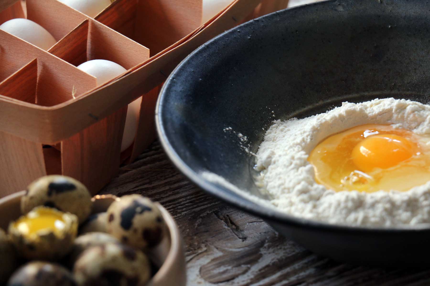 Eggs being used in baking