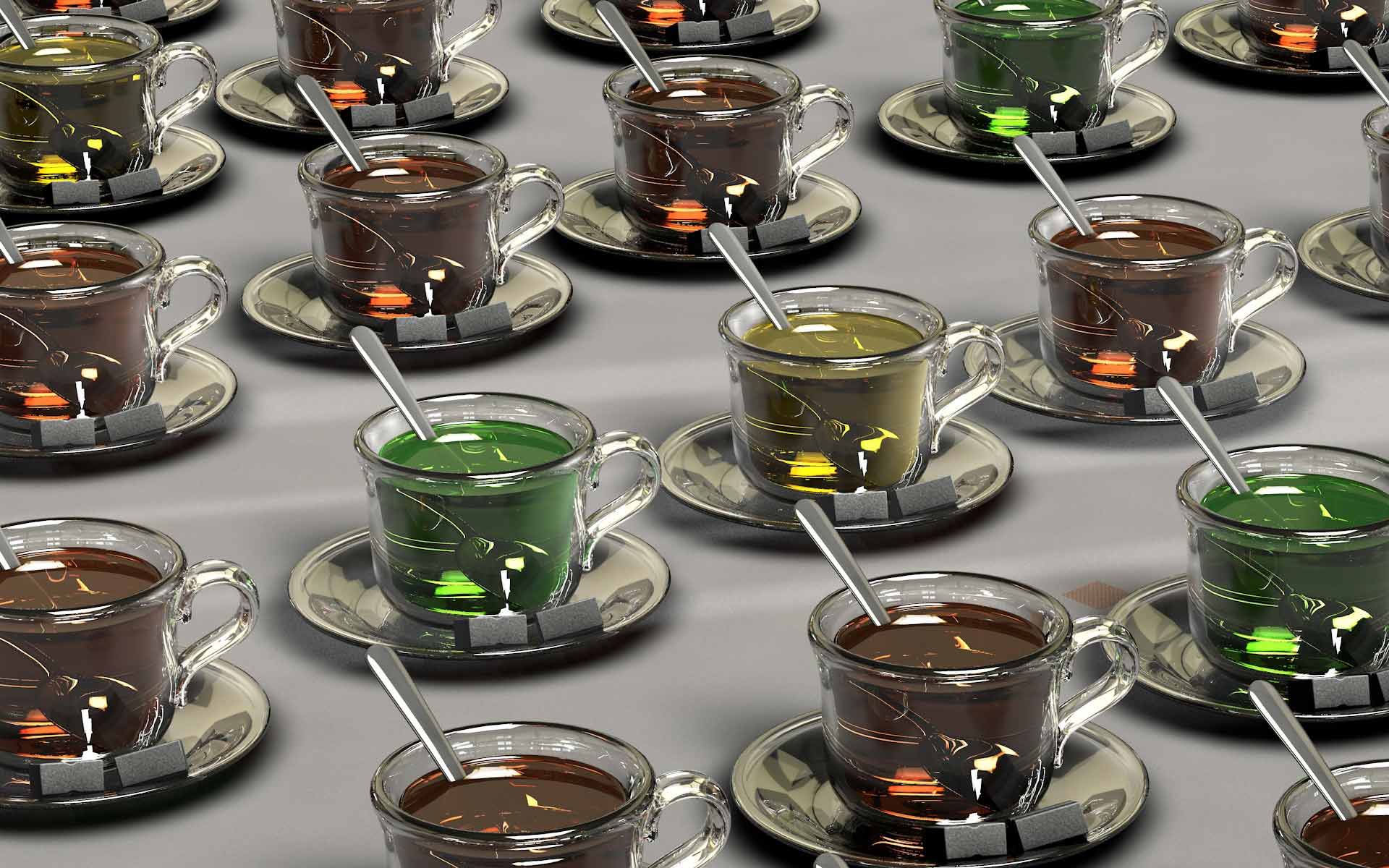 Image of many cups of tea