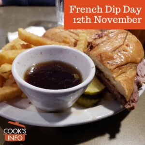 A French dip sandwich and fries