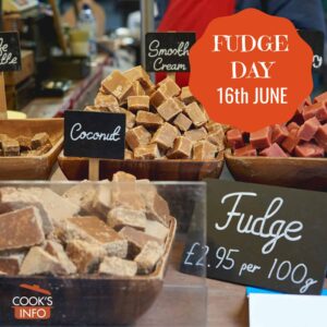 Various flavours of fudge on sale in a stall at Borough Market, London, England