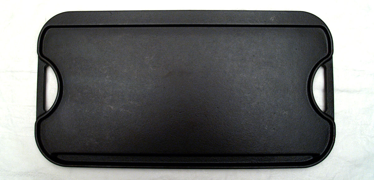 Home-use cast iron griddle, flat side.