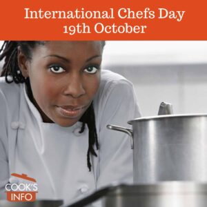 Female chef with pots
