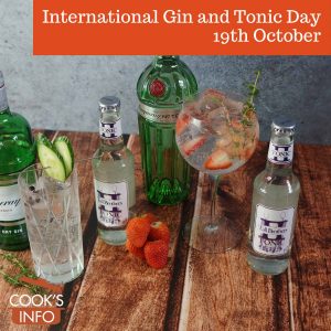 Gin and tonic glasses and bottles