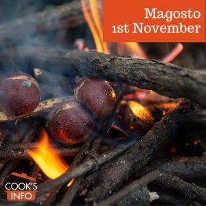 Chestnuts roasting in fire between branches