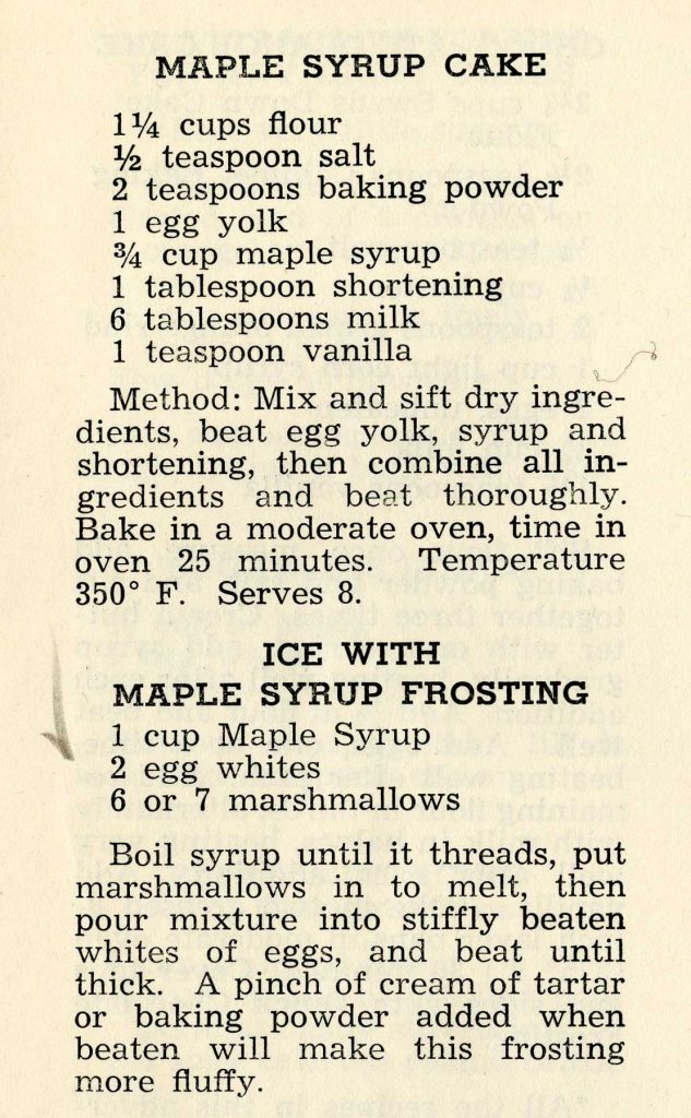 Maple syrup cake recipe
