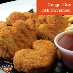 Nuggets with fries and dipping sauce