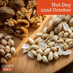 Mixed nuts on wooden board