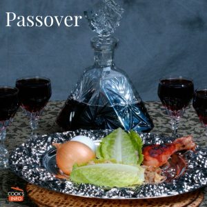 Passover plate with wine glasses