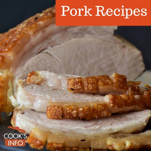 Slices of pork with crackling