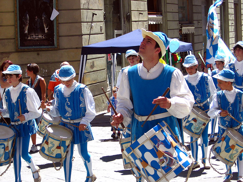 Members of the Onda district parading in ceremonial garb.